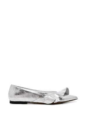 Essentiel Antwerp ruffled-detail ballet flats - Silver