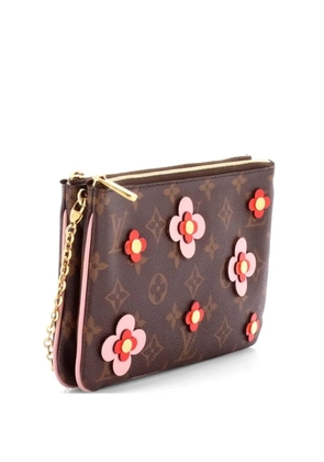 Louis Vuitton Pre-Owned Double Zip Pochette Limited Edition Blooming Flowers Monogram Canvas crossbody bag - Brown