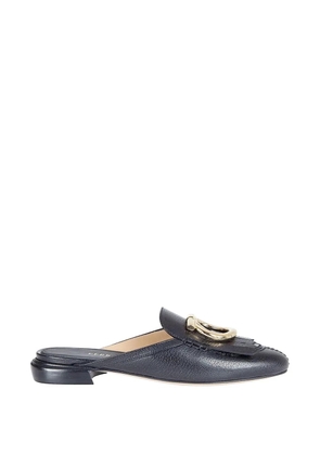 Ferragamo Gancini fringed mules - Black