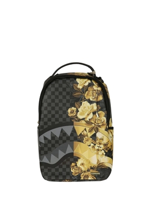 Sprayground floral-print checkered backpack - Black