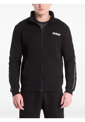 GUESS USA logo-tape zip-up sweatshirt - Black