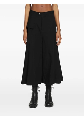 Yohji Yamamoto flap-detail flared trousers - Black