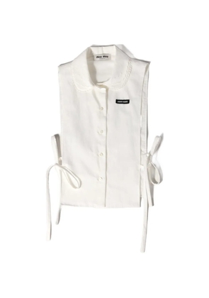 Miu Miu slubbed poplin side-tie shirt - White