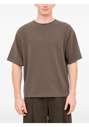 Devoa short-sleeve knit T-shirt - Brown