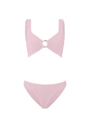 Hunza G Julia ring-detail crinkle-effect bikini - Pink