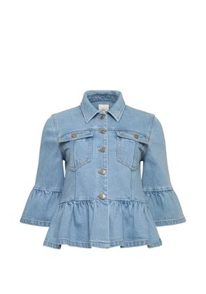 Cinq A Sept Mandie ruffled denim jacket - Blue
