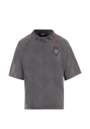 Just Cavalli flame-heart embroidered T-shirt - Grey