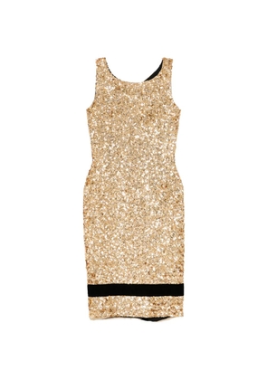 Dolce & Gabbana Pre-Owned sequined velvet-trim dress - Yellow