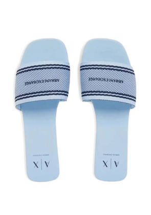 Armani Exchange jacquard flat sandals - Blue