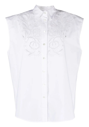 P.A.R.O.S.H. Canyox crochet-detailed poplin shirt - White