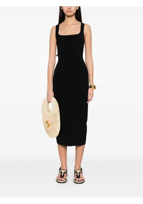 Le Petit Pulle ribbed-knit square-neck dress - Black
