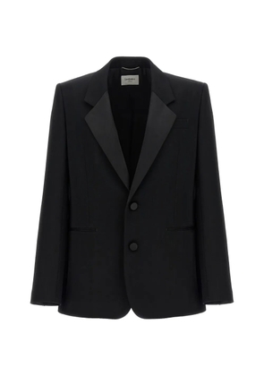 Saint Laurent grain de poudre wool blazer - Black