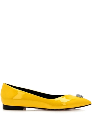 Philipp Plein Skull-charm ballet pumps - Yellow