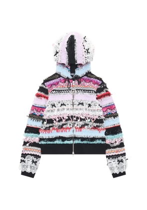 Chopova Lowena ruffled lace-trimmed hoodie - White