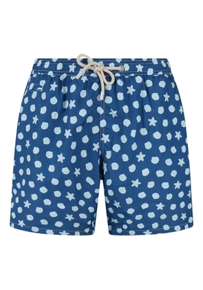 MC2 Saint Barth Sea-patterned swim shorts - Blue