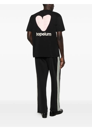 HOPEIUM heart-print logo-print T-shirt - Black