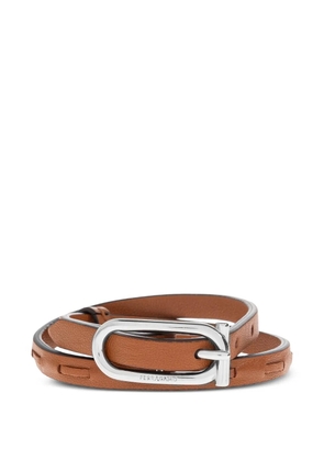 Ferragamo wrap-around leather bracelet - Neutrals