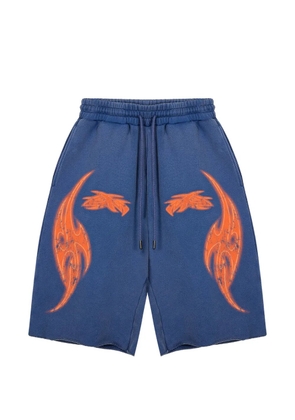 GODMADE Vivid flame-print shorts - Blue