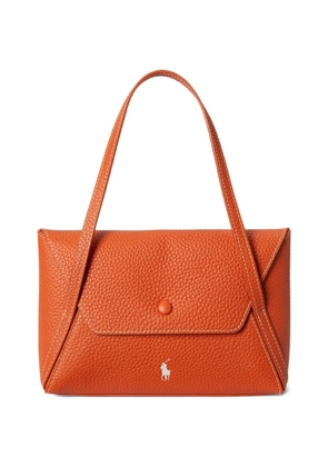 Polo Ralph Lauren mini pebble-leather tote bag - Orange