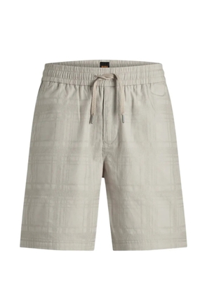BOSS drawstring-detail checked shorts - Neutrals