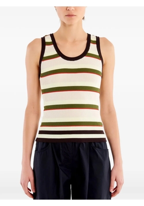 VICOLO striped ribbed-knit top - Neutrals