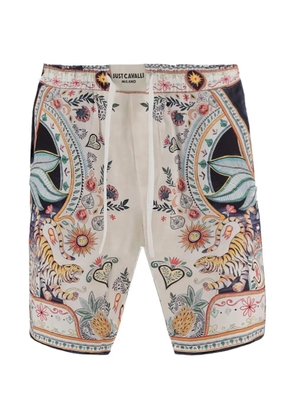 Just Cavalli printed drawstring shorts - Neutrals