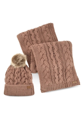Barbour knitted penshaw scarf set - Neutrals