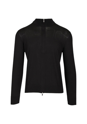 Tagliatore zip-up high-neck cardigan - Black
