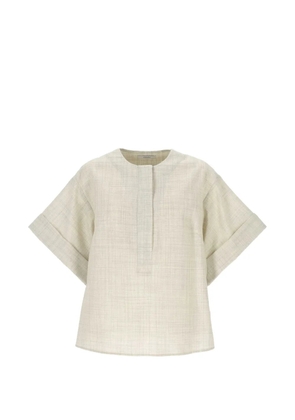 JOSEPH Yani concealed-placket turn-up cuff blouse - Neutrals