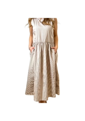 Marella striped sleeveless midi dress - Neutrals
