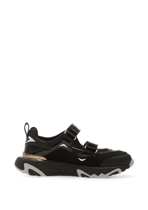Karl Lagerfeld patent-finish touch-strap sneakers - Black