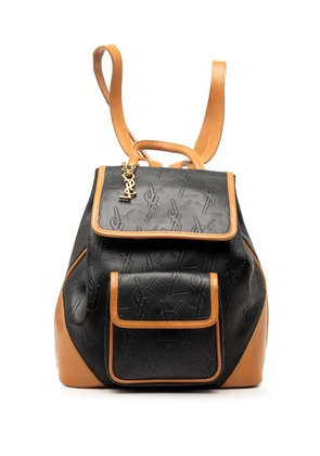 Saint Laurent Pre-Owned 20th Century Monogram Embossed Leather backpack - Black