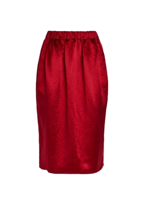 Maria McManus pleated elasticated-waist midi skirt - Red