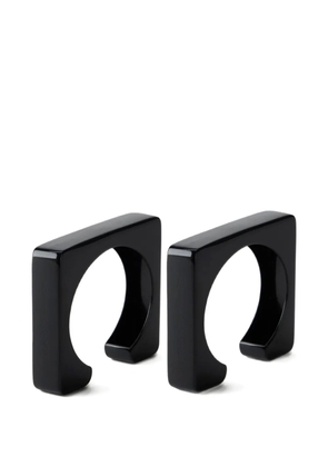 Elisabetta Franchi square rigid cuff bracelets (set of two) - Black