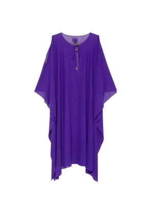 Fisico cold-shoulder semi-sheer dress - Purple