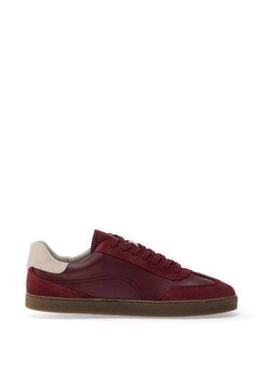 GROUNDS Panama leather suede-panel sneakers - Red