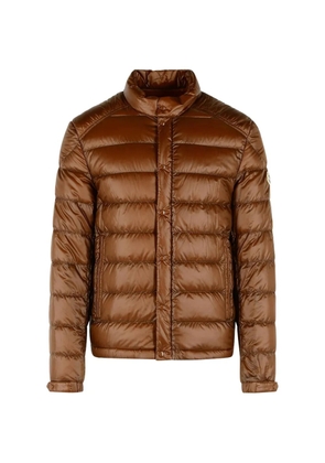 Moncler quilted logo-patch jacket - Brown