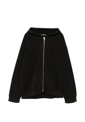 Mastermind World distressed zip-up hoodie - Black