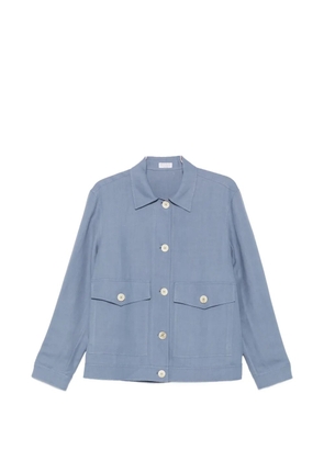Brunello Cucinelli button-up flap-pocket overshirt - Blue