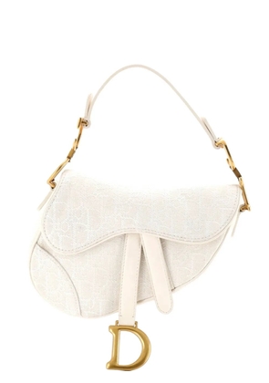 Christian Dior Pre-Owned Saddle Handbag Oblique Canvas Mini shoulder bag - White