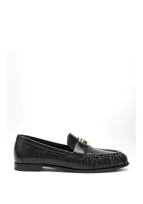 FENDI FF logo ruched loafers - Black