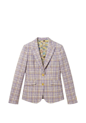 ABSEITS check-pattern notched-lapels blazer - Purple
