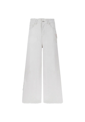 HUI MILANO sequin-embellished frayed-edge jeans - Neutrals