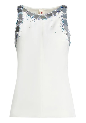 Marni bead-embellished sleeveless blouse - White
