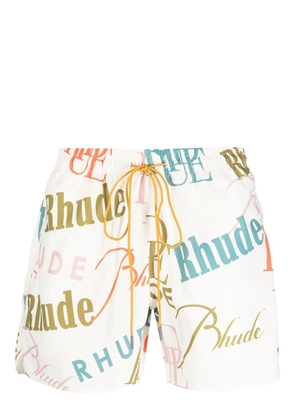 RHUDE logo-print swim shorts - Neutrals