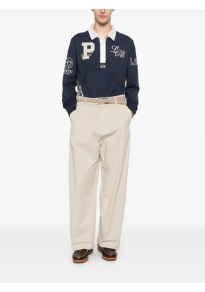 La Martina logo-patch long-sleeve polo shirt - Blue