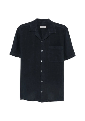 Canali short-sleeve linen shirt - Black