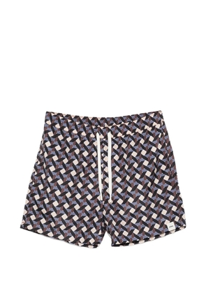 Altea geometric-print swim shorts - Brown