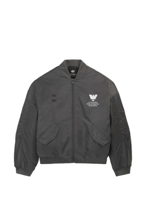 Willy Chavarria x Adidas logo-print bomber jacket - Grey