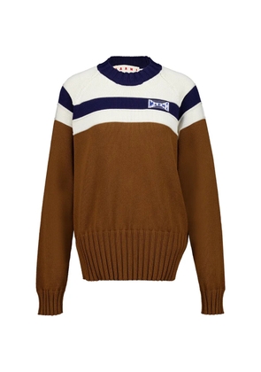 Marni striped cotton sweater - Brown